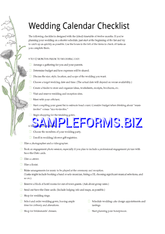 Wedding Checklist docx pdf free